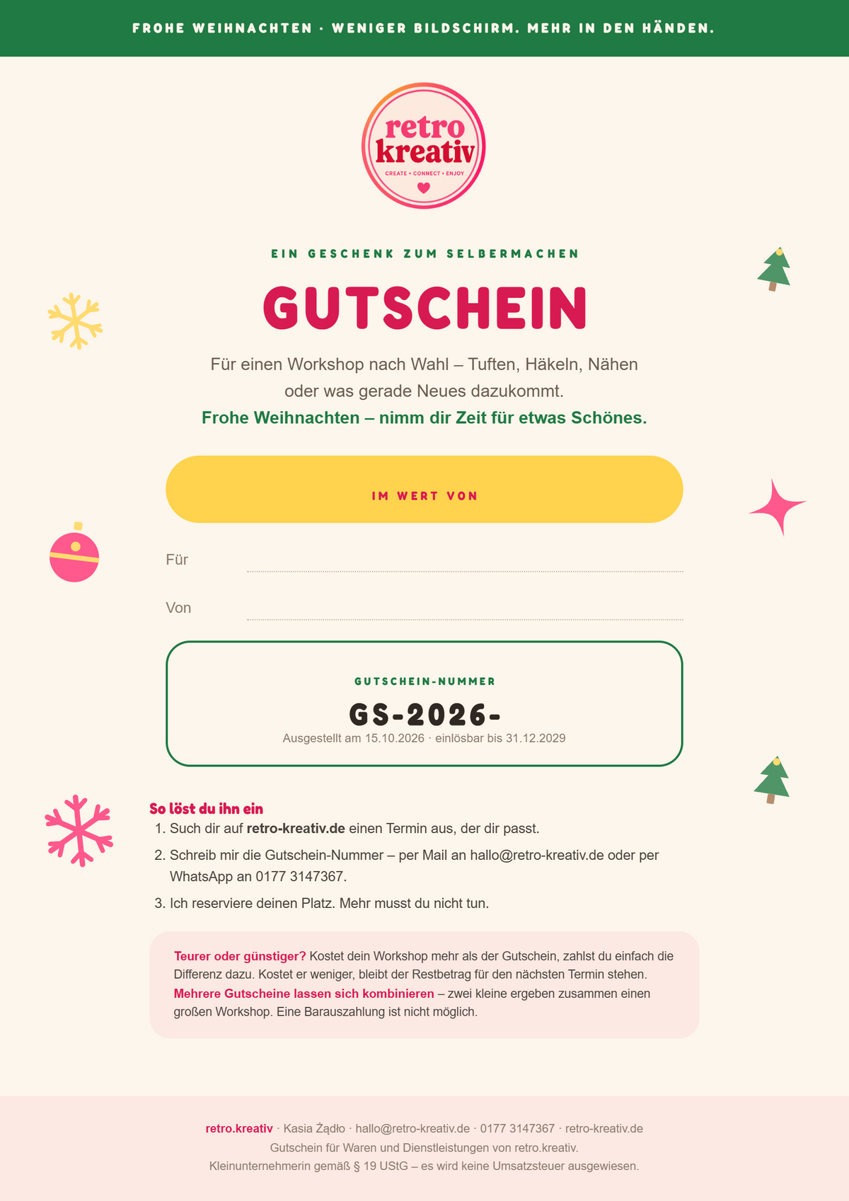 Gutschein · Frei wählbar