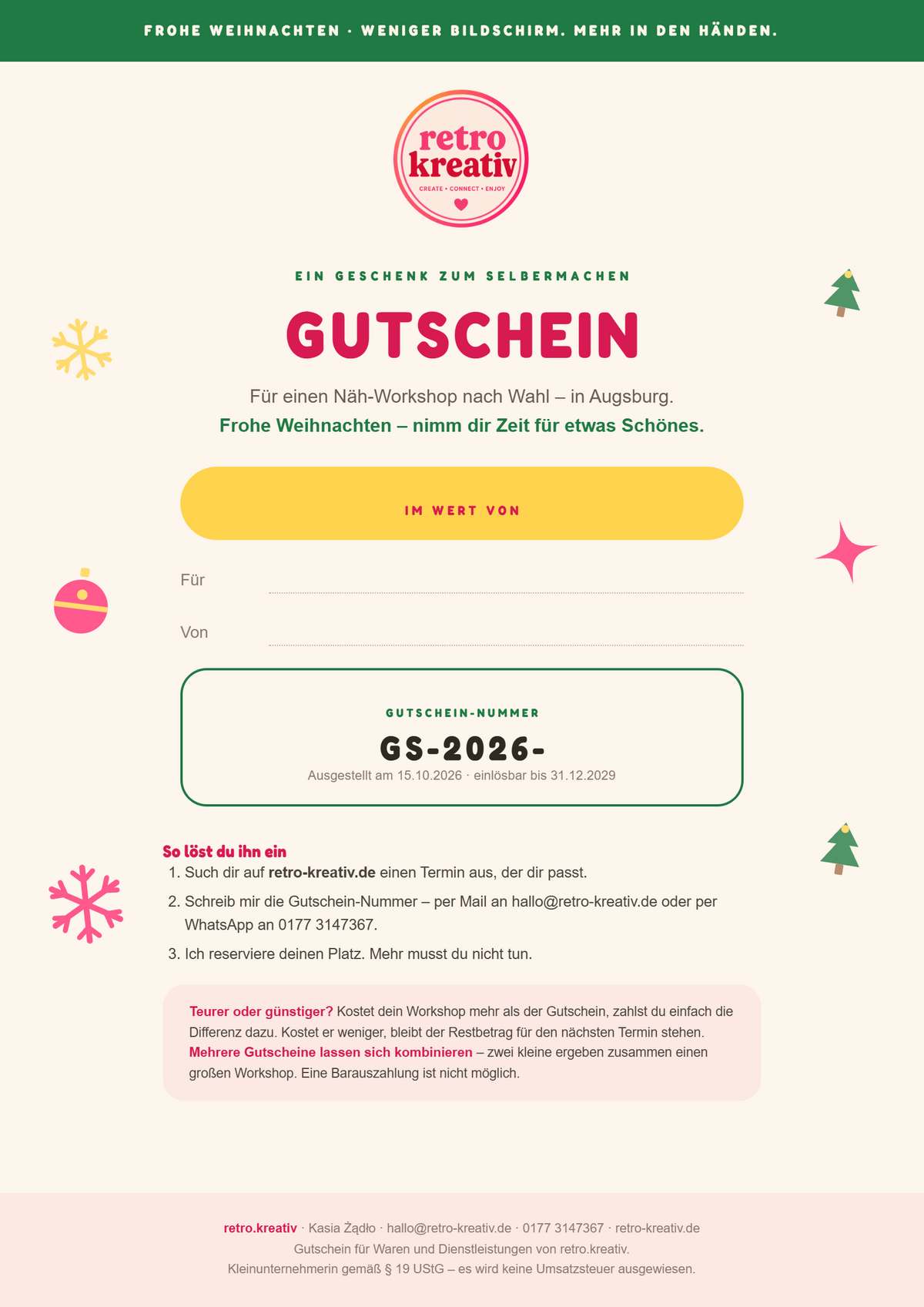 Gutschein · Nähen