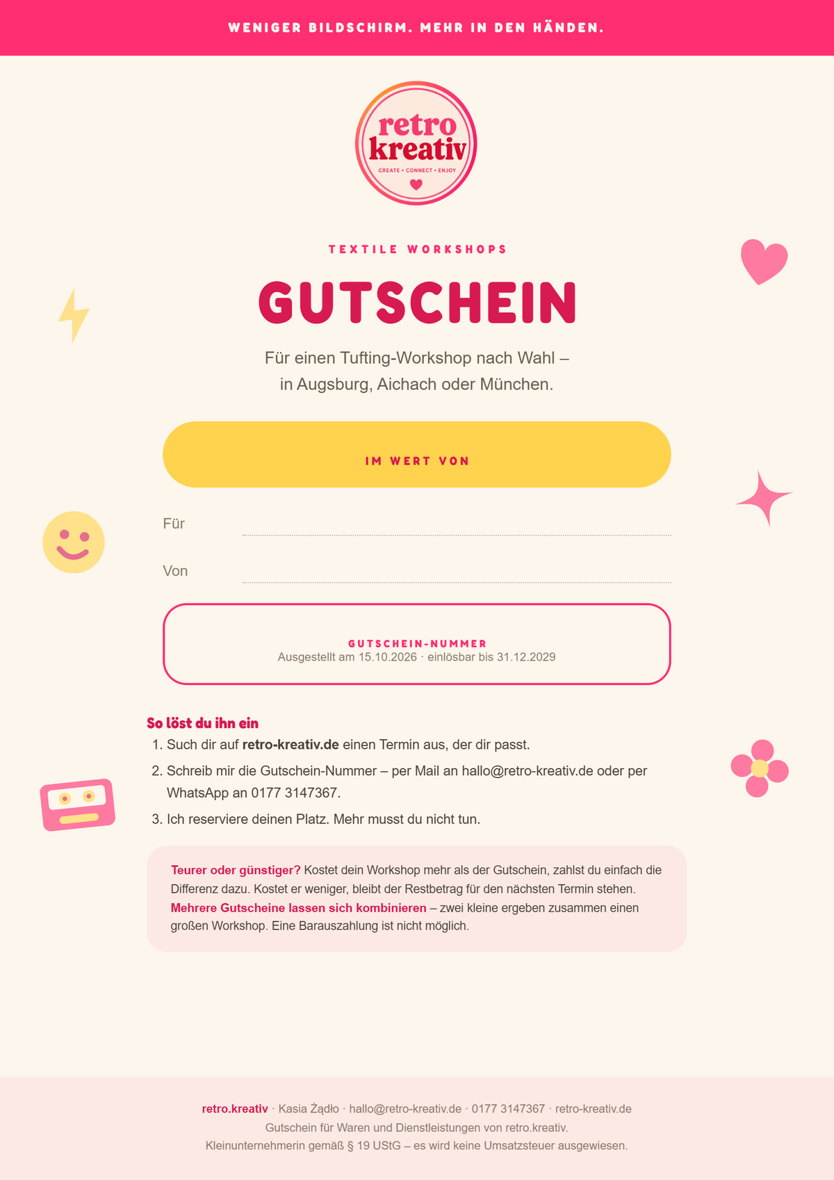 Gutschein · Tufting