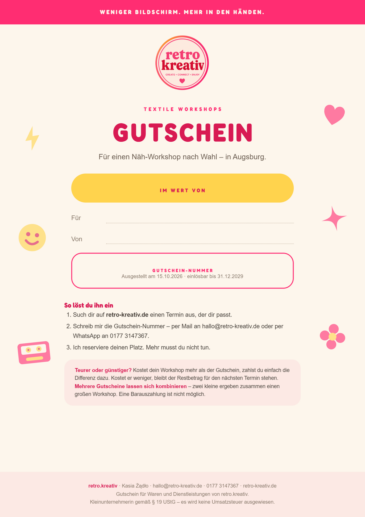 Gutschein · Nähen