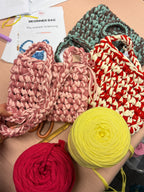 Tasche aus Textilgarn, im Häkel Workshop selbst gemacht