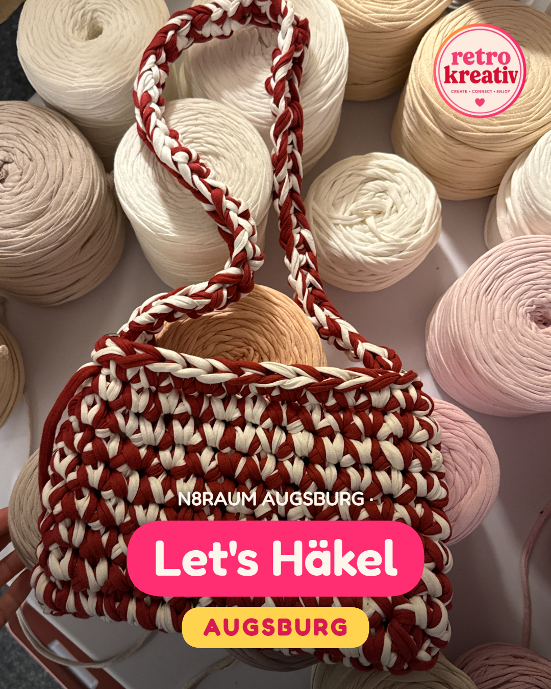 Let's Häkel · N8RAUM Augsburg · Fr 19.03.2027 · 17:30 Uhr · Bald buchbar